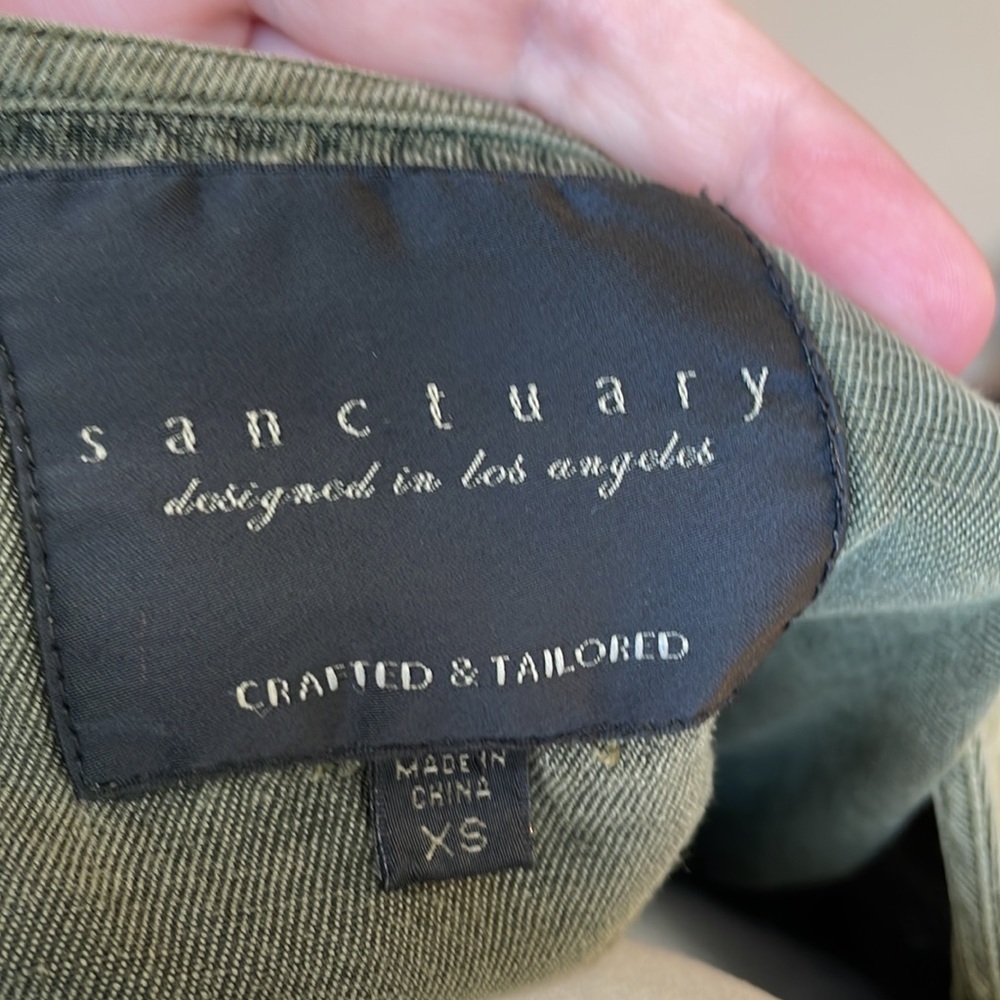 Sanctuary army green zip up jacket with sleeve detail XS - Picture 4 of 5